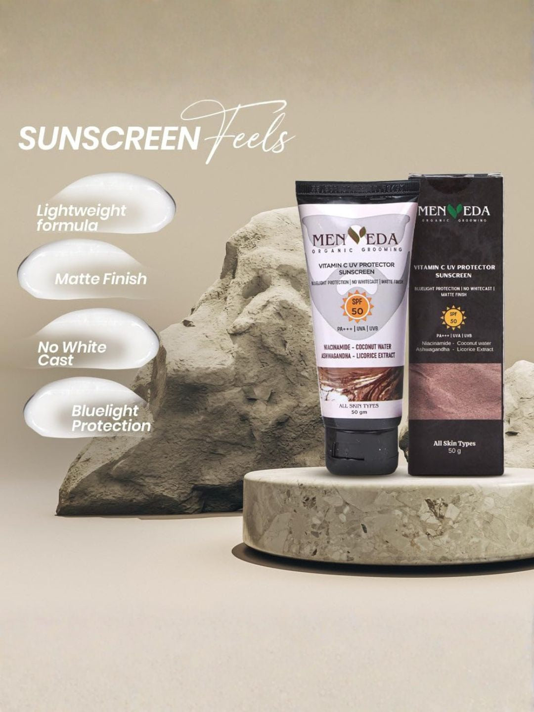 Menveda Face Wash & Sunscreen Combo for Men | SPF50 PA+++ (2 Pieces)