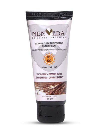 Menveda Sunscreen SPF50 PA+++ for Men | Matte Finish, No White Cast (50 g)