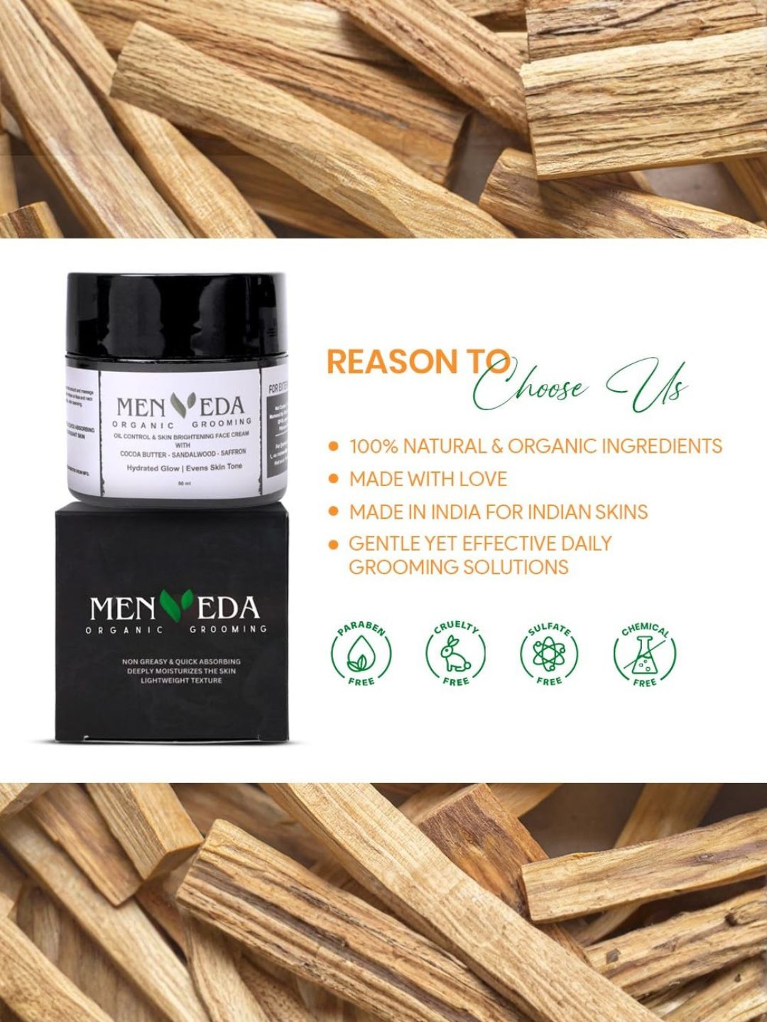Menveda Face Wash & Brightening Moisturiser Combo for Men (2 Pieces)