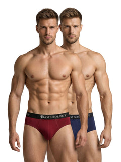 Bamboology Frenchie Fit Underwear - Navy Blue & Maroon (Pack of 2)