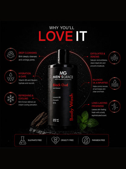 Men's Grace Cooling Mint Body Wash (300ml)