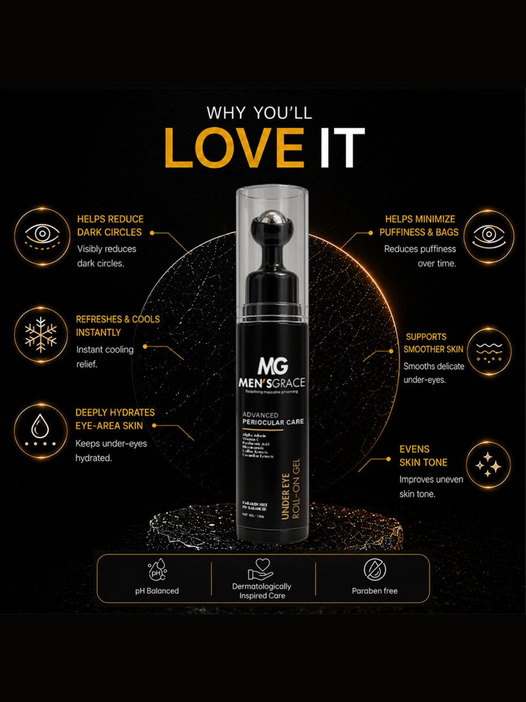 Men's Grace Under Eye Roll-on (15ml)