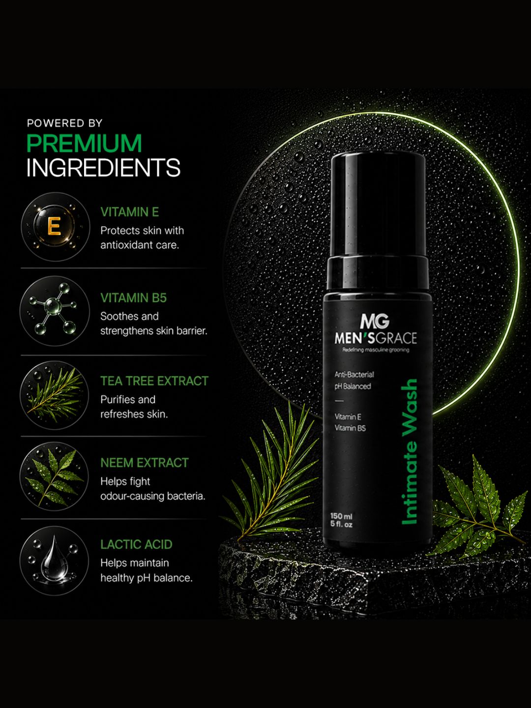 Men's Grace Anti-Bacterial Intimate Wash (150ml)