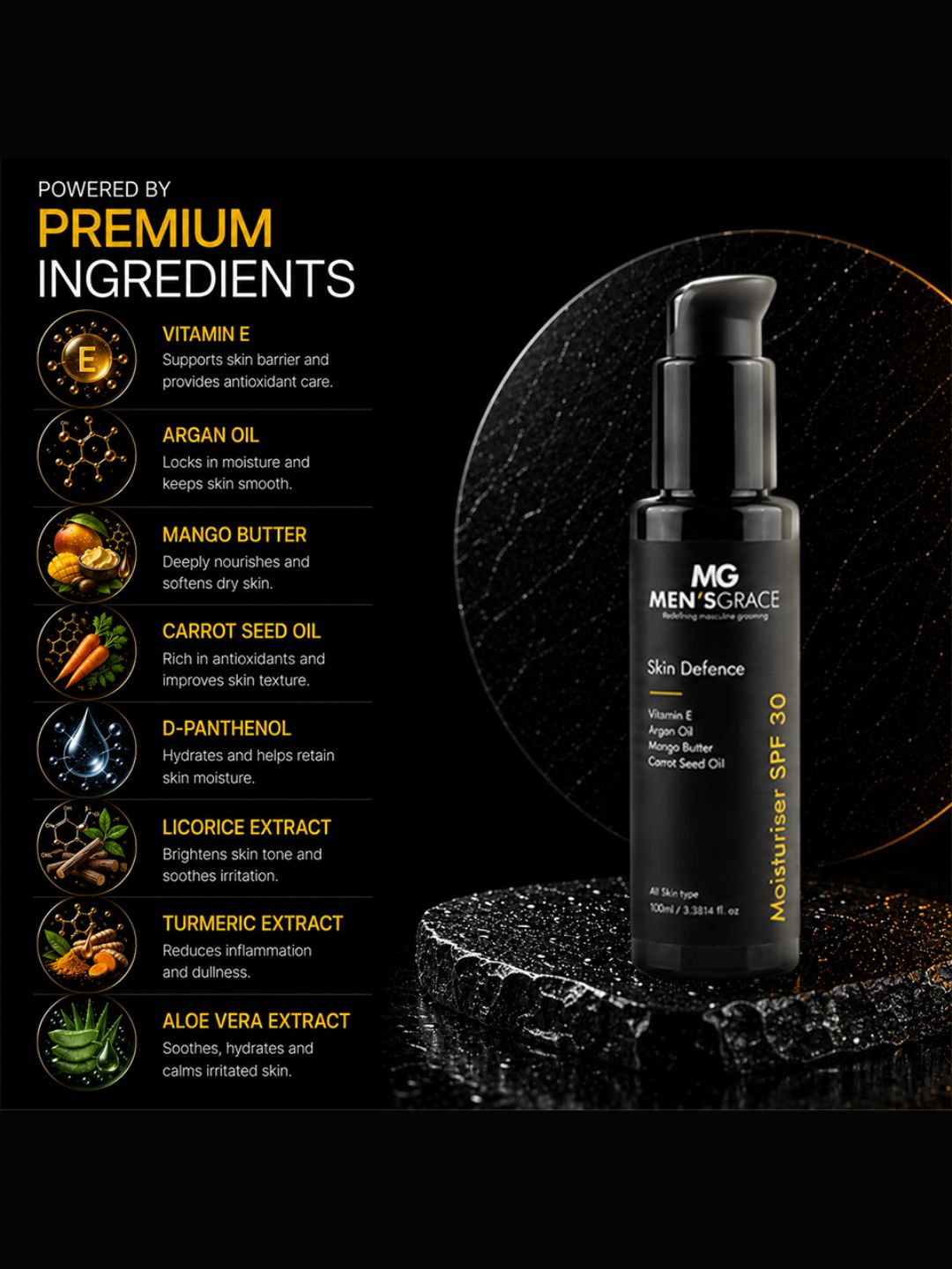 Men's Grace Skin Defense Moisturiser SPF 30 (100ml)