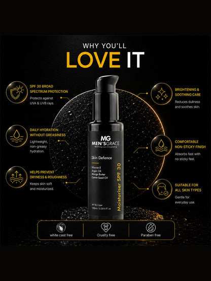 Men's Grace Skin Defense Moisturiser SPF 30 (100ml)