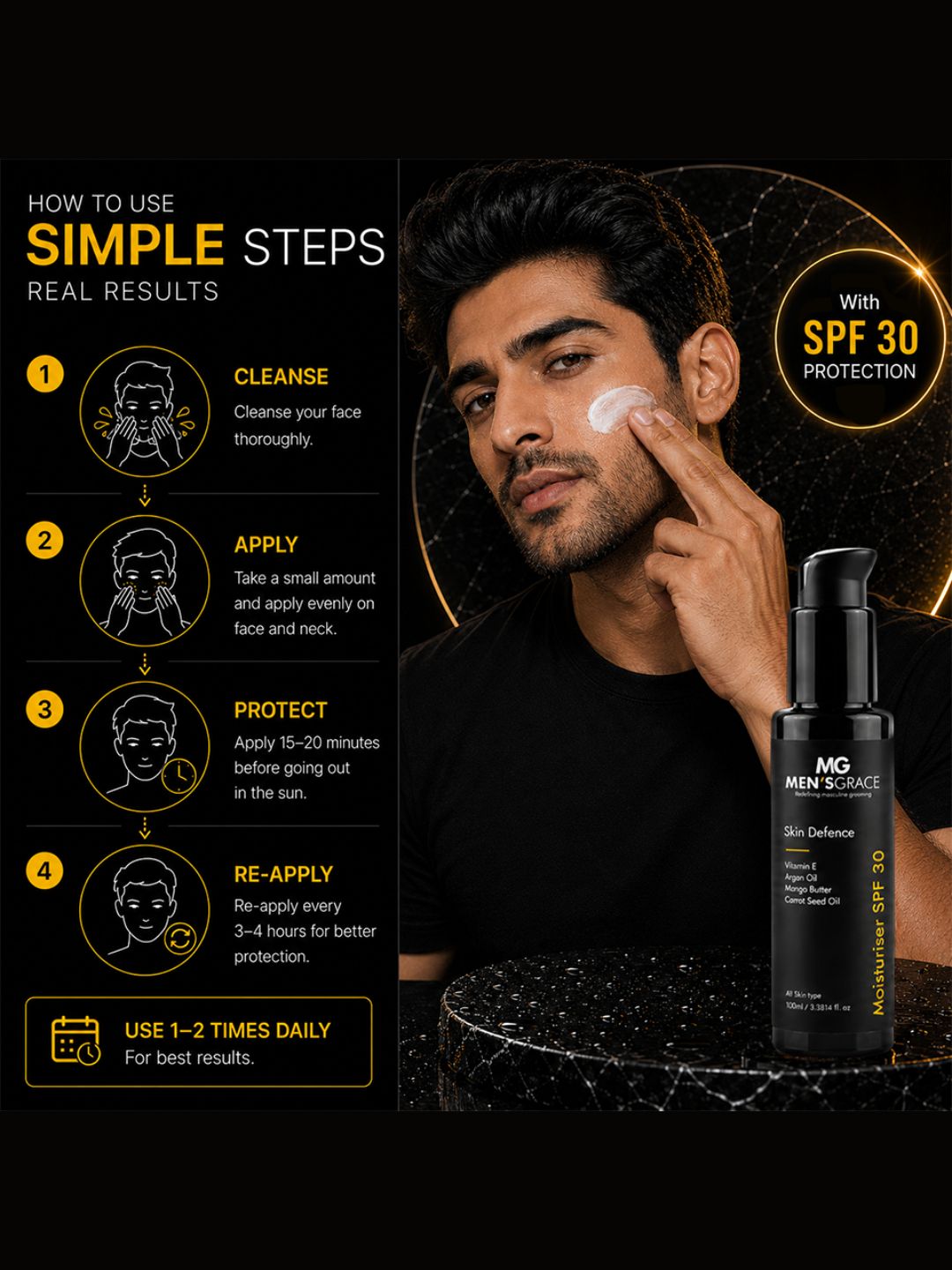 Men's Grace Skin Defense Moisturiser SPF 30 (100ml)