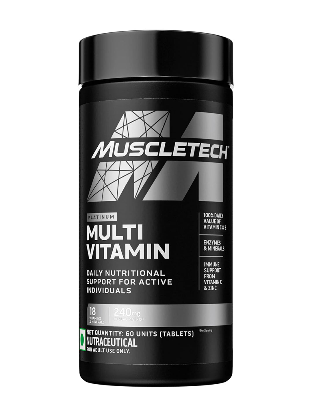 MuscleTech Platinum Multivitamin Tablets (Pack of 60 Tablets)
