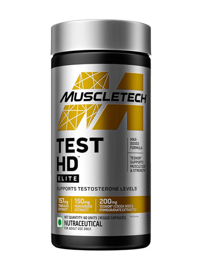 MuscleTech Test HD Elite Testosterone Support Capsules (Pack of 60 Capsules)