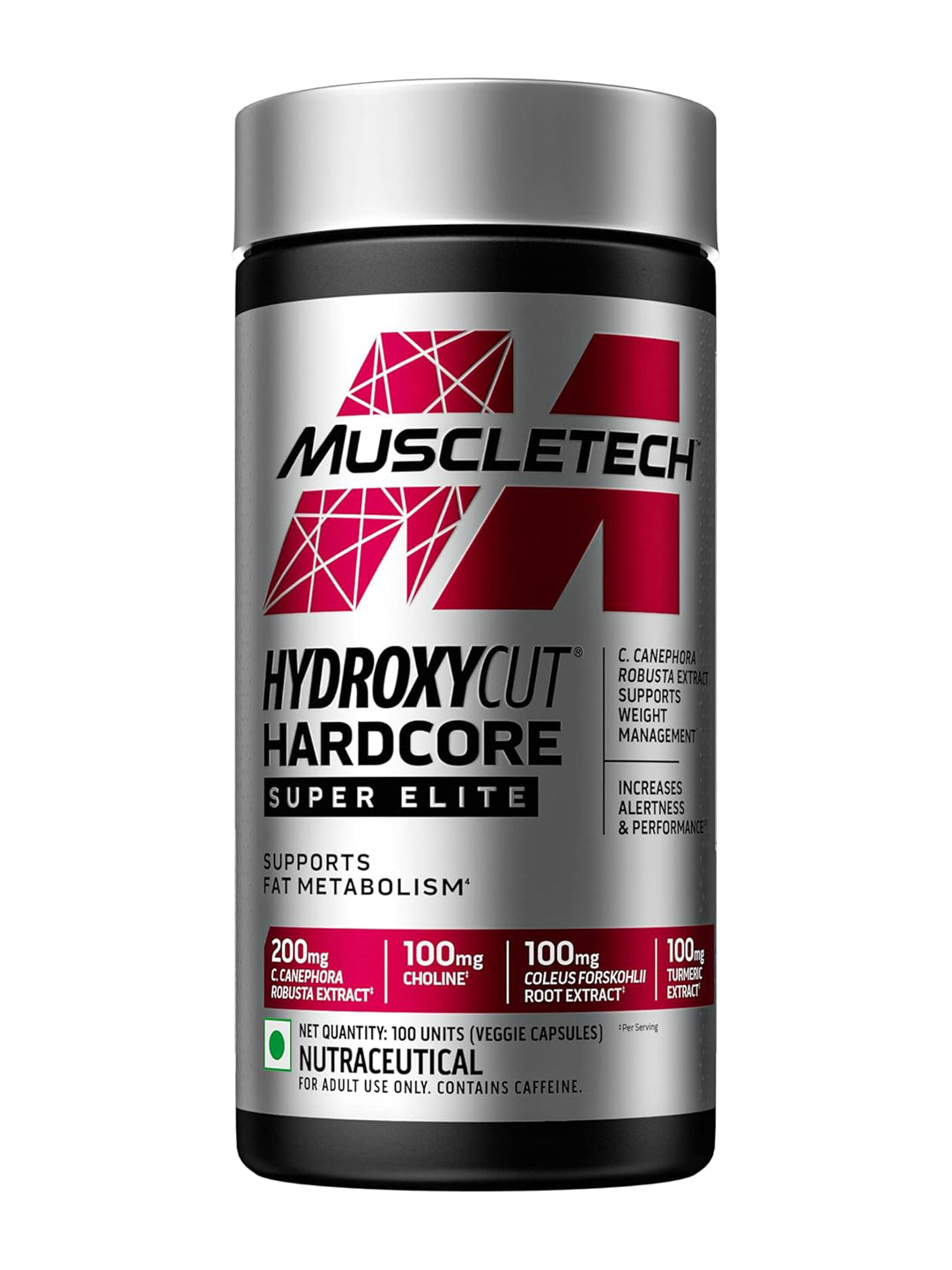 MuscleTech Hydroxycut Hardcore Super Elite Capsules (Pack of 100 Capsules)