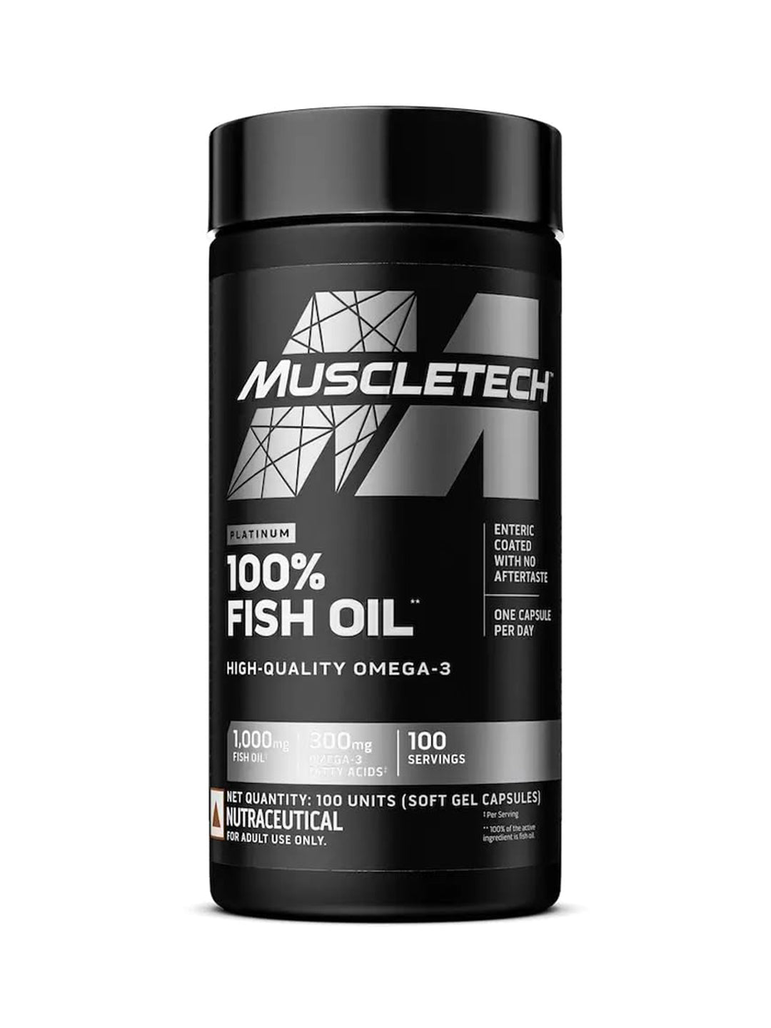 MuscleTech Platinum 100% Fish Oil Omega-3 Softgels (Pack of 100 Softgels)