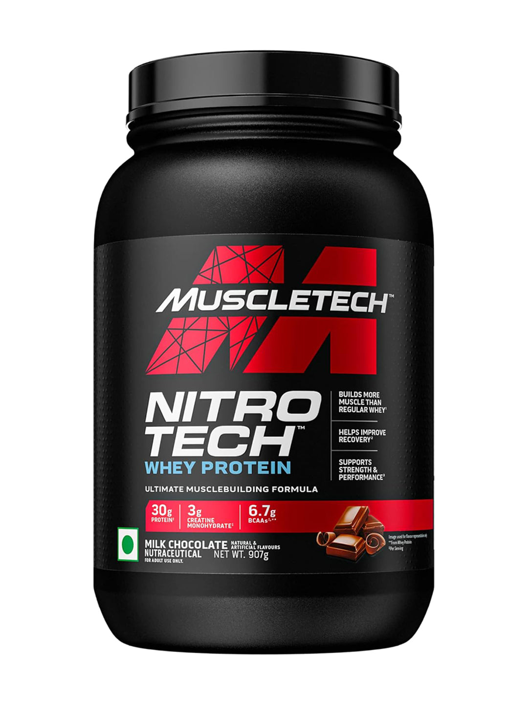 MuscleTech Nitro Tech Whey Protein Milk Chocolate Powder (907 g)