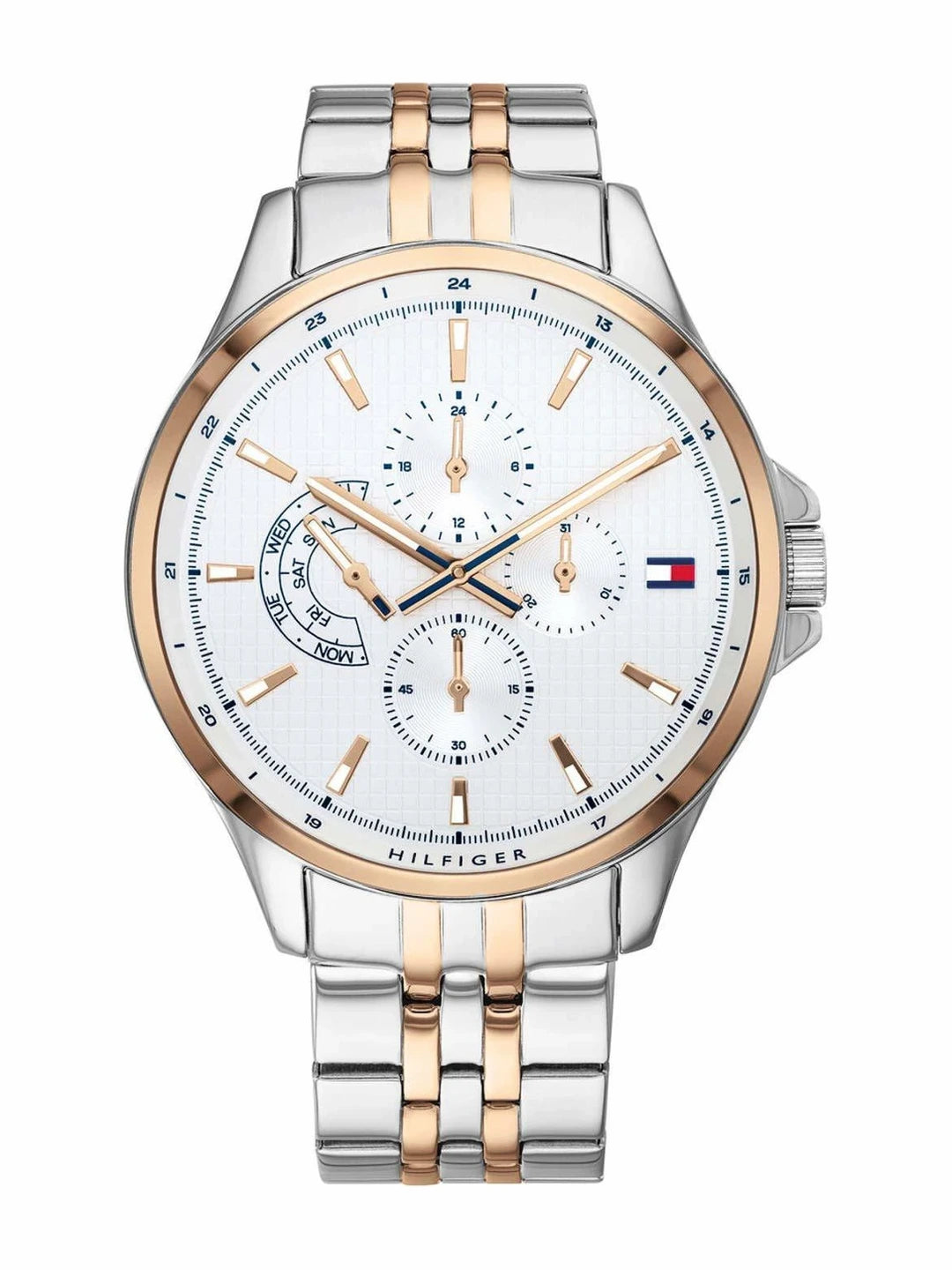 Tommy Hilfiger Round White Dial Analog Watch With Metal Strap - NDTH1791617