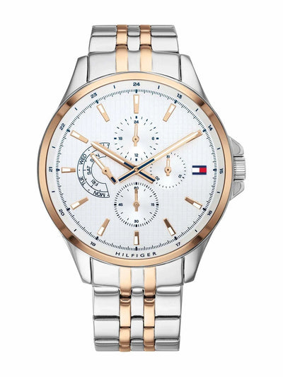 Tommy Hilfiger Round White Dial Analog Watch With Metal Strap - NDTH1791617