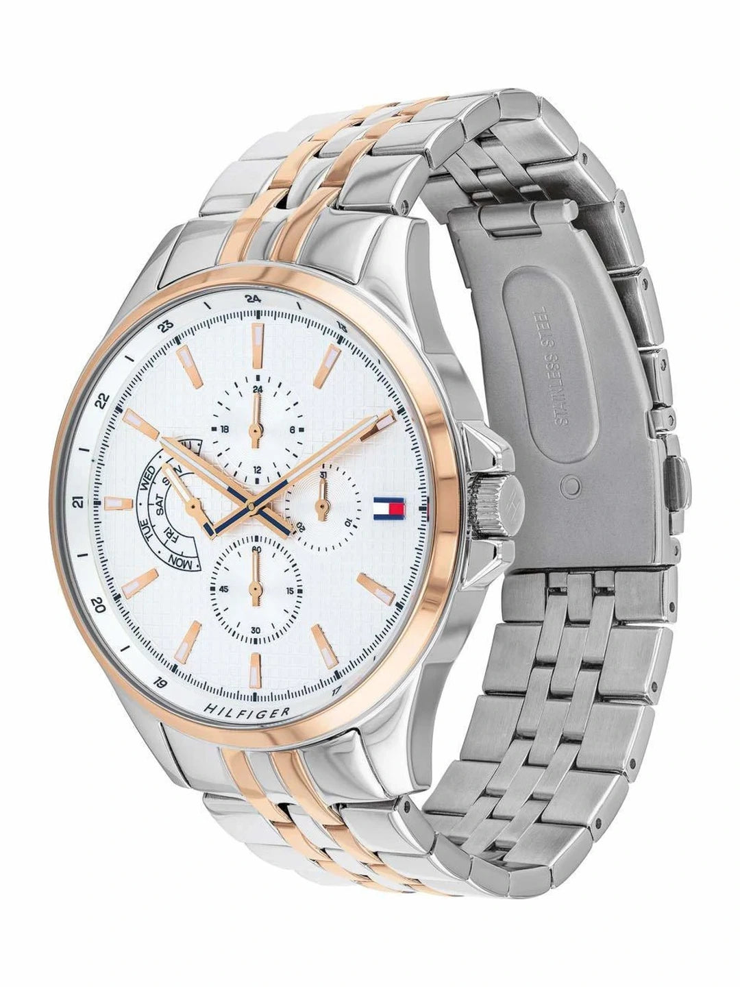 Tommy Hilfiger Round White Dial Analog Watch With Metal Strap - NDTH1791617