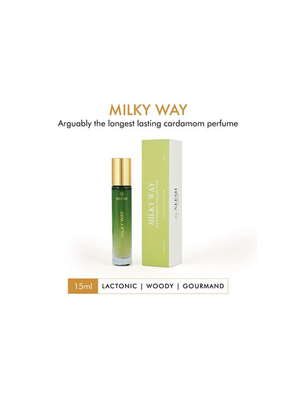 Neesh Perfumes Milky Way – Luxury Long Lasting Unisex Gourmand Perfume with Cardamom, Milk Accord & Sandalwood – Extrait De Parfum – 15ml