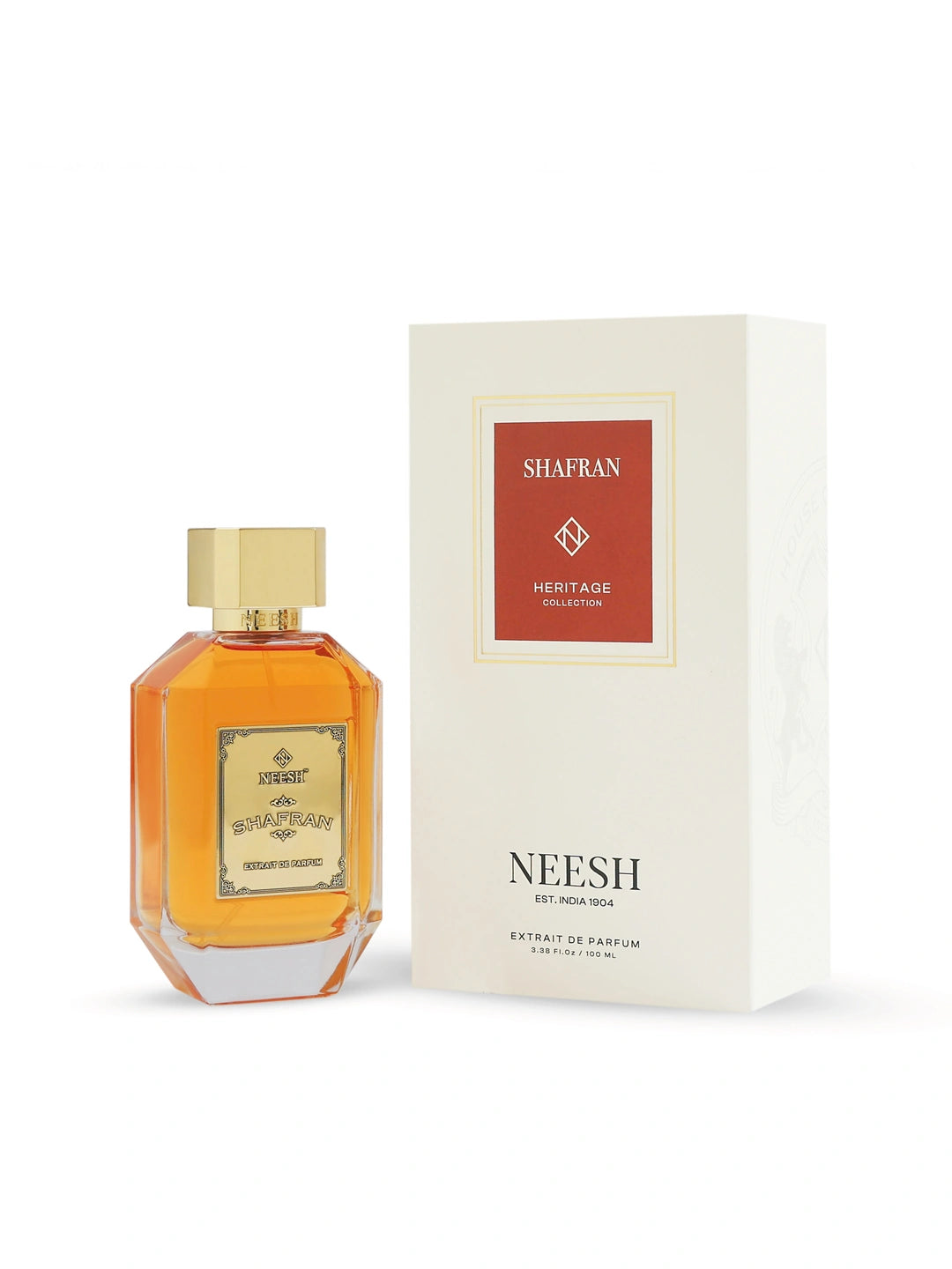 Neesh Perfumes Shafran – Luxury Long Lasting Unisex Saffron Perfume with Brown Sugar, Leather & Woody Notes – Extrait De Parfum – 15ml