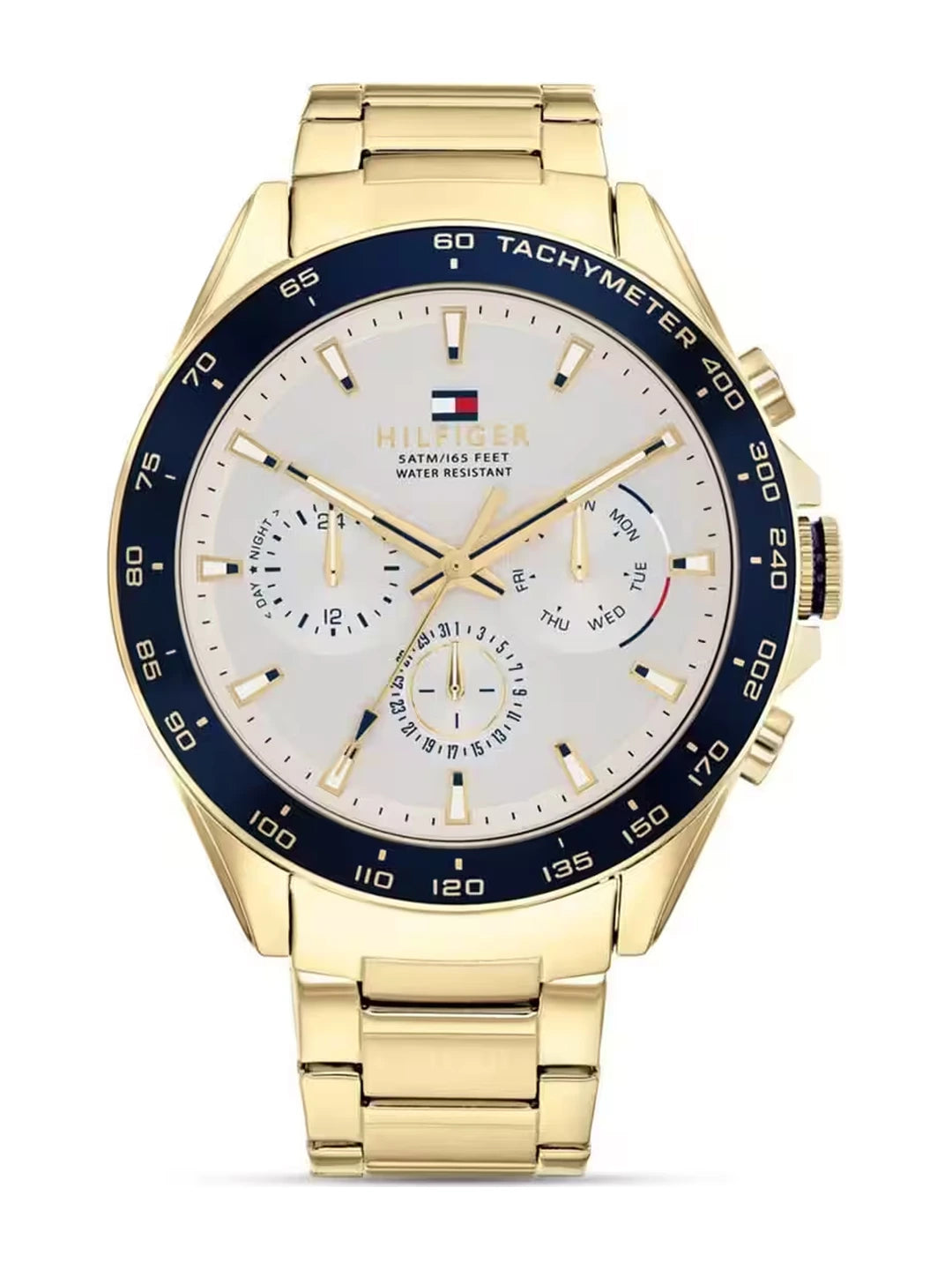 Tommy Hilfiger Round Gold Dial Analog Watch With Metal Strap - NETH1791969