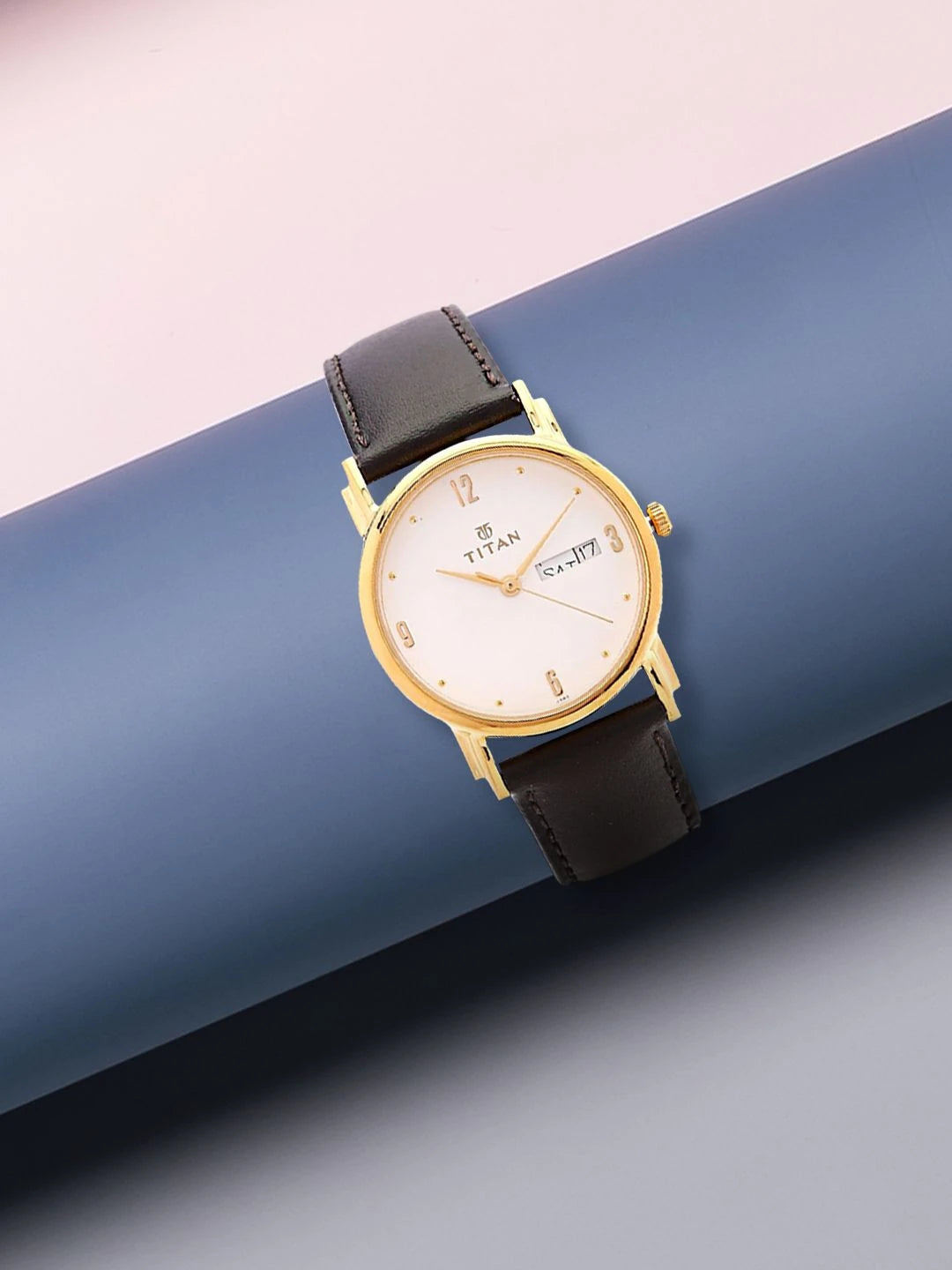 Titan Quartz Analog With White Dial Watch - NM1445YL04