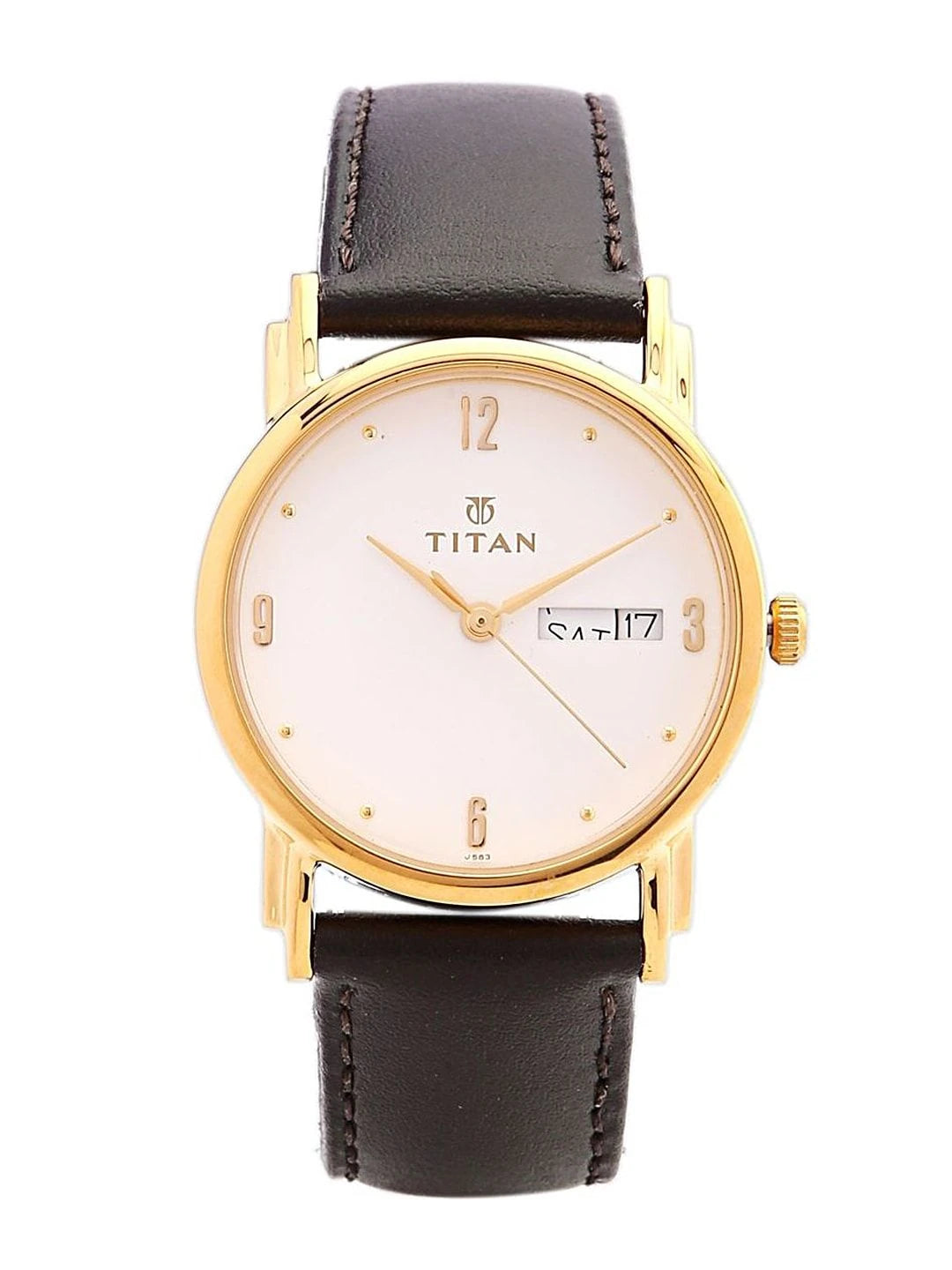 Titan Quartz Analog With White Dial Watch - NM1445YL04