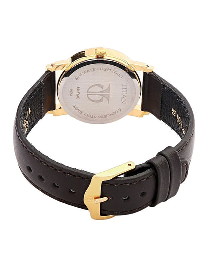 Titan Quartz Analog With White Dial Watch - NM1445YL04