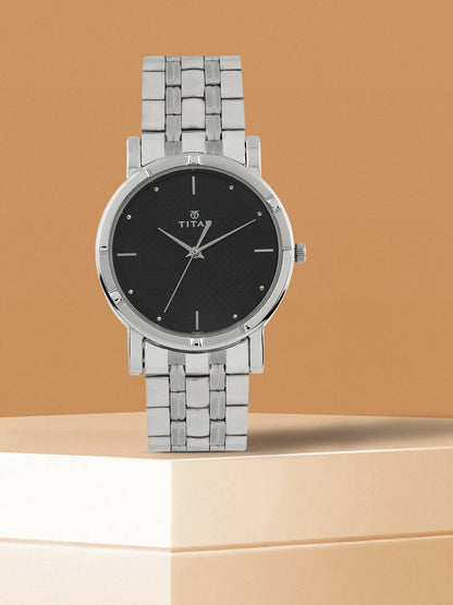 Titan Workwear Quartz Analog With Black Dial Watch - NN1639SM02