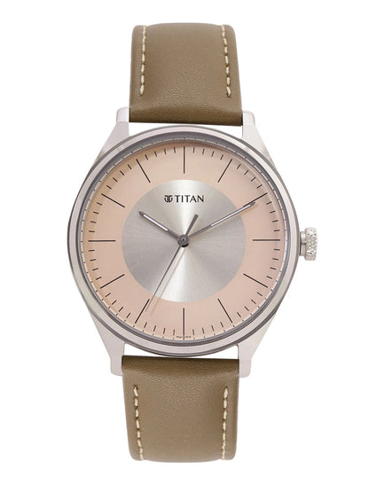 Titan Workwear Urban Edge Quartz Analog Silver & Peach Dial Watch - NP1802SL09