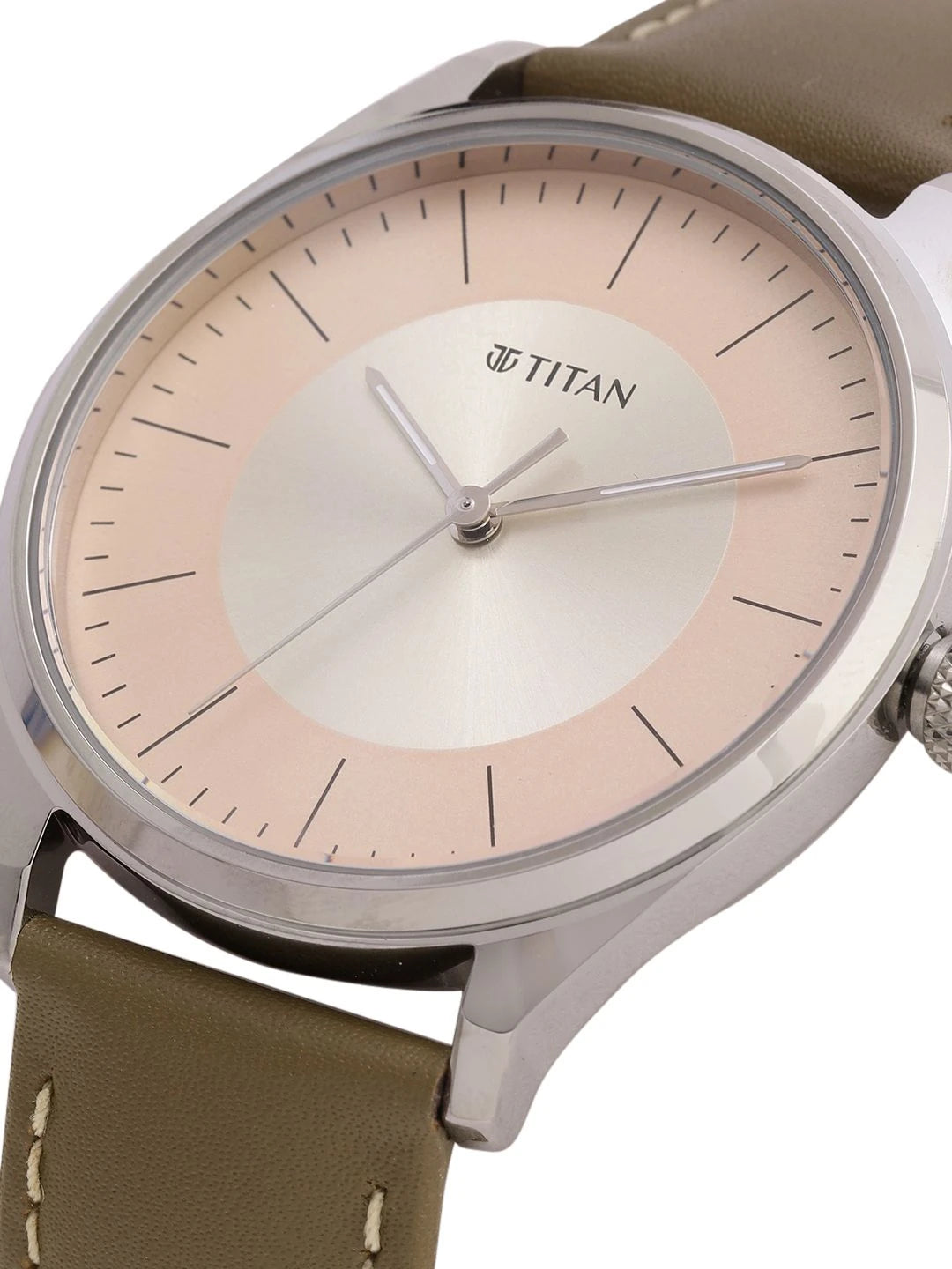 Titan Workwear Urban Edge Quartz Analog Silver & Peach Dial Watch - NP1802SL09
