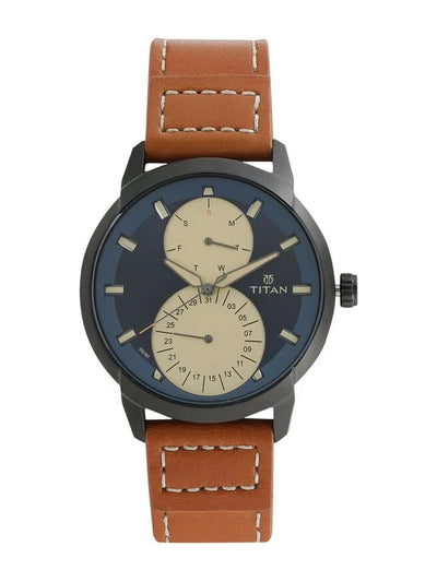 Titan Round Blue Dial Analog Watch - NR1756NL01