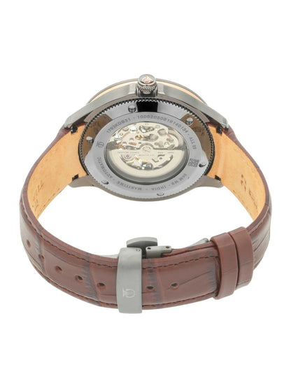 Titan Round Black Dial Analog Watch With Leather Strap - NS1793KL01