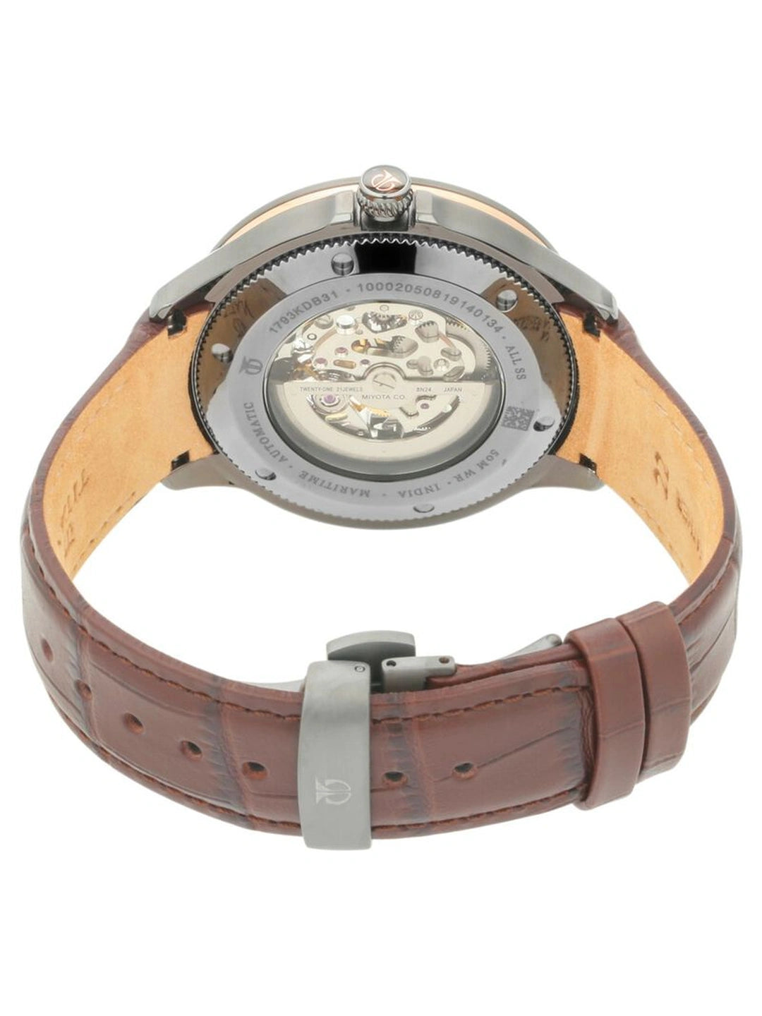 Titan Round Black Dial Analog Watch With Leather Strap - NS1793KL01
