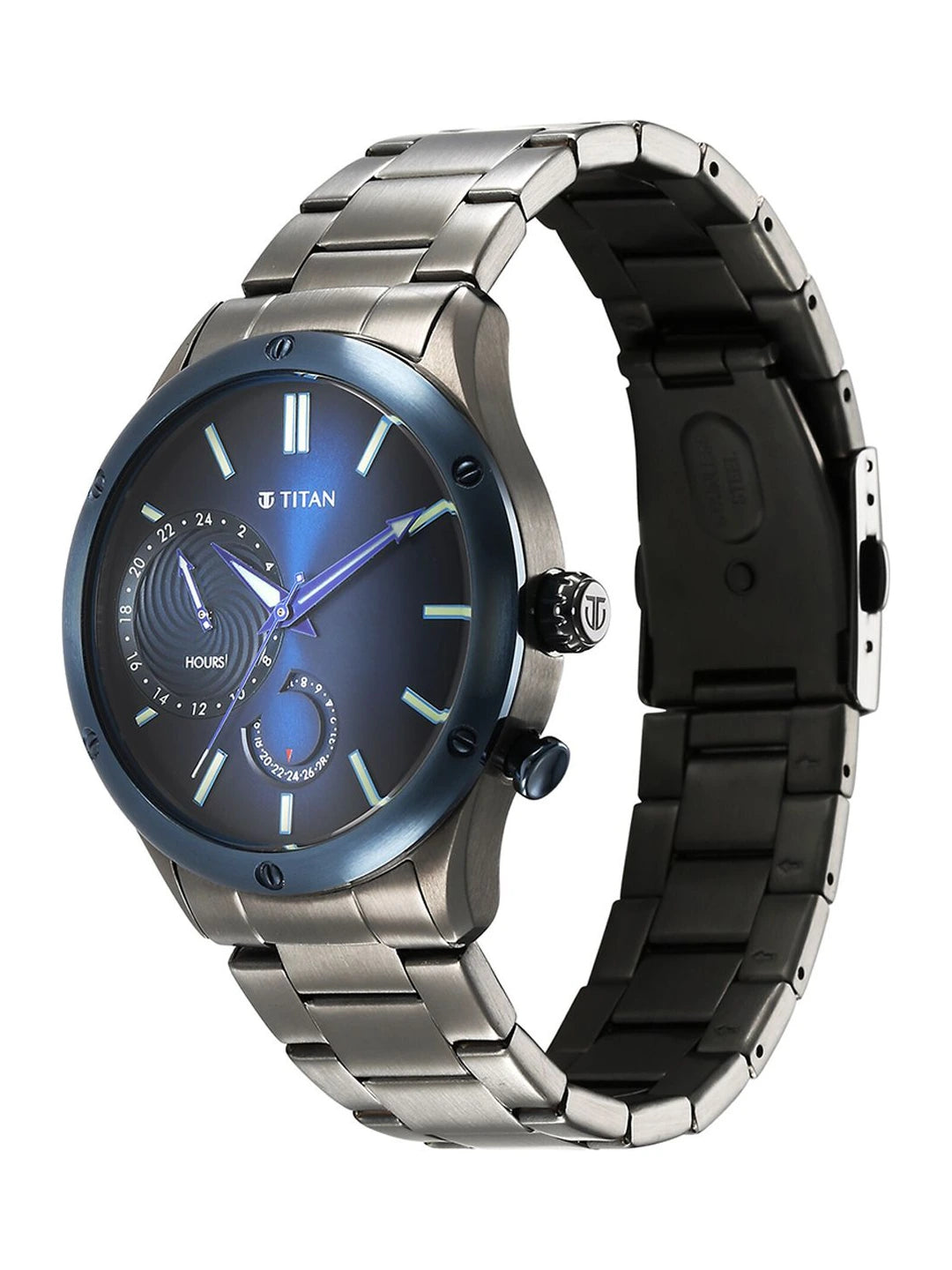 Titan Stellar Multifunction Analog With Blue Dial Watch - NT10009KM01
