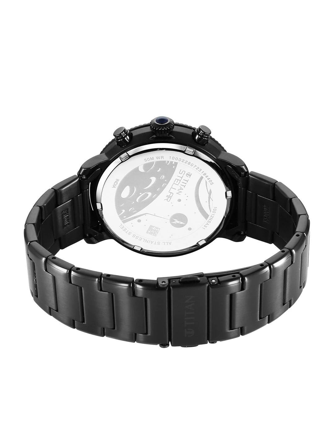 Titan Stellar Multifunction Analog With Blue Dial Watch - NT10012NM01