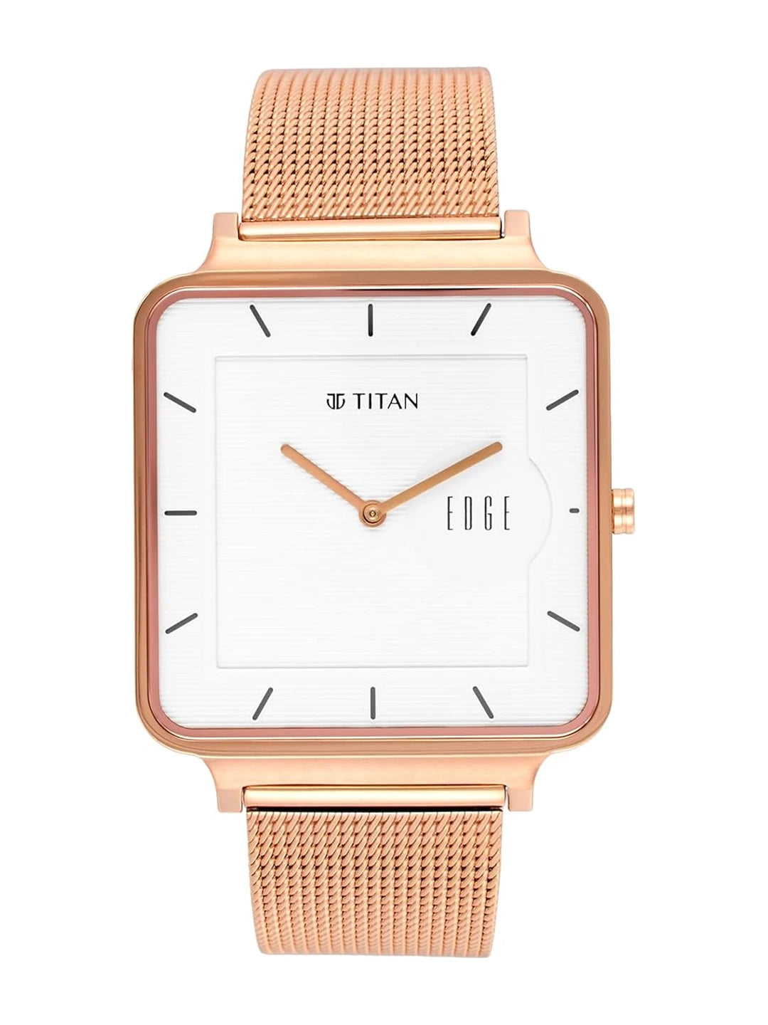 Titan Edge Round White Dial Analog Watch - NT10017WM01