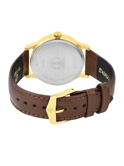 Titan Quartz Analog With Champagne Dial Watch - NT1580YL05