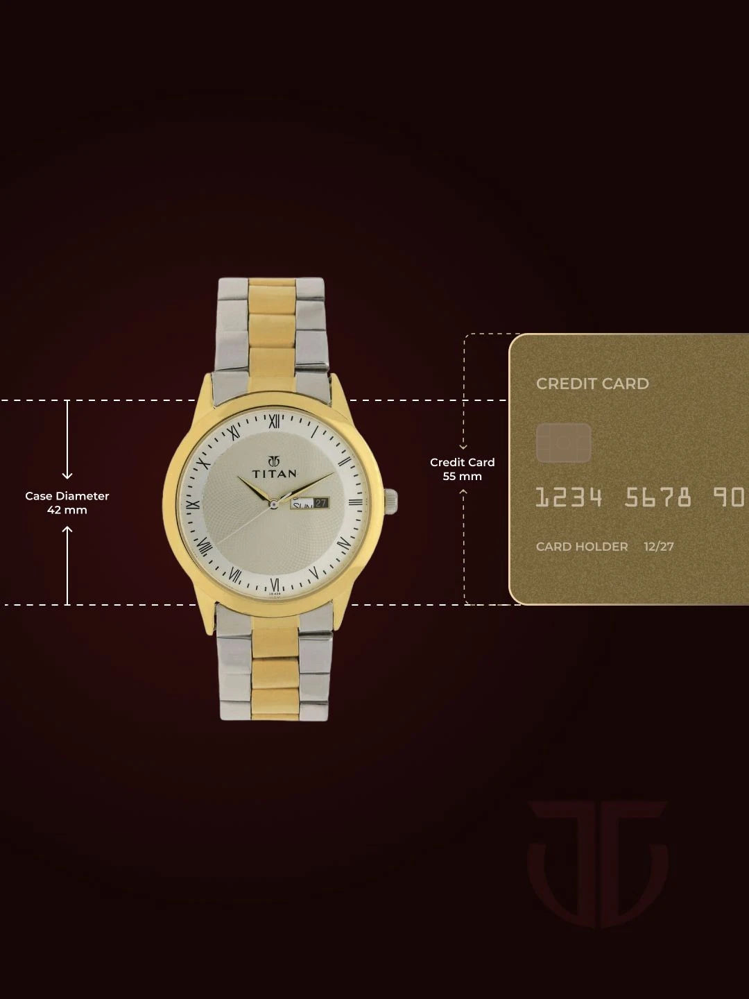 Titan Quartz Analog With Champagne Dial Watch - NT1584BM02