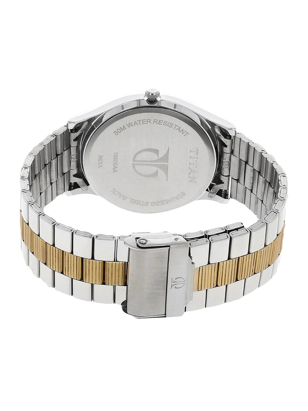 Titan Quartz Analog With White Dial Watch - NT1650BM01