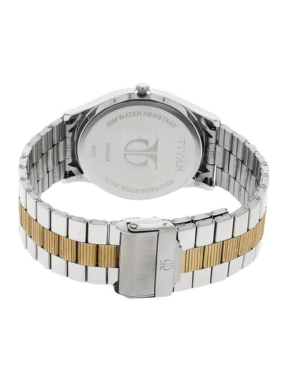 Titan Quartz Analog With White Dial Watch - NT1650BM01