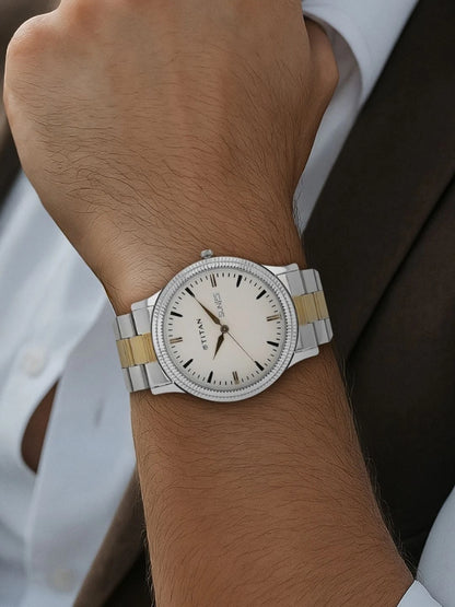 Titan Quartz Analog With White Dial Watch - NT1650BM01