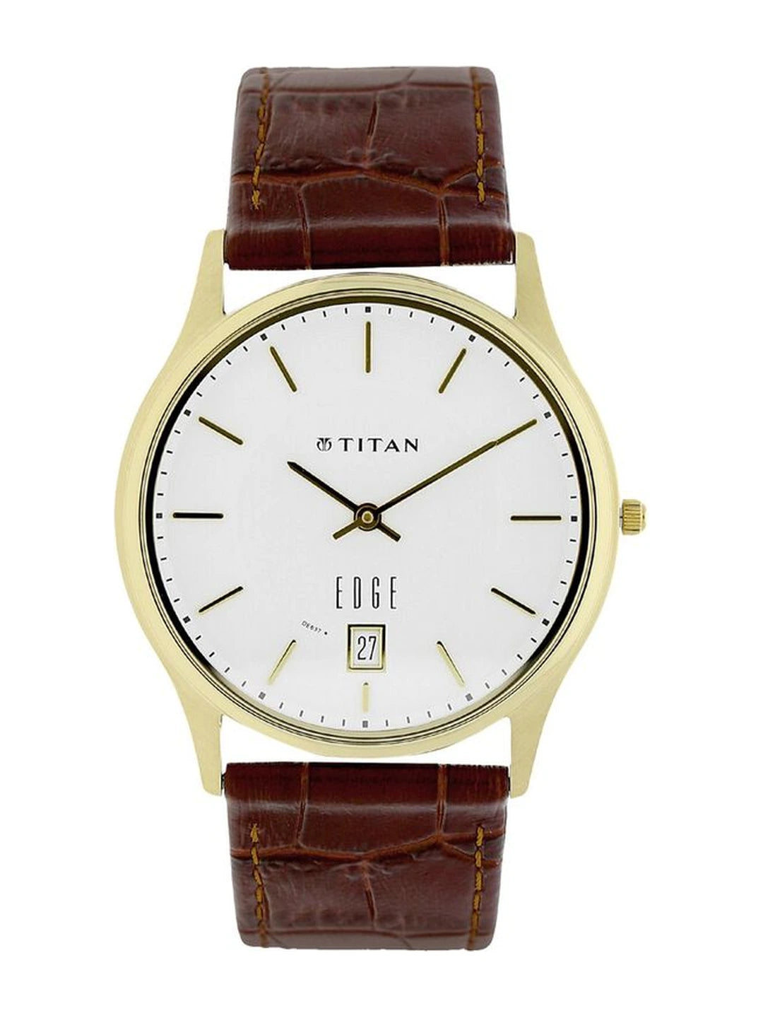 Titan Edge Round White Dial Analog Watch - NT1683YL01