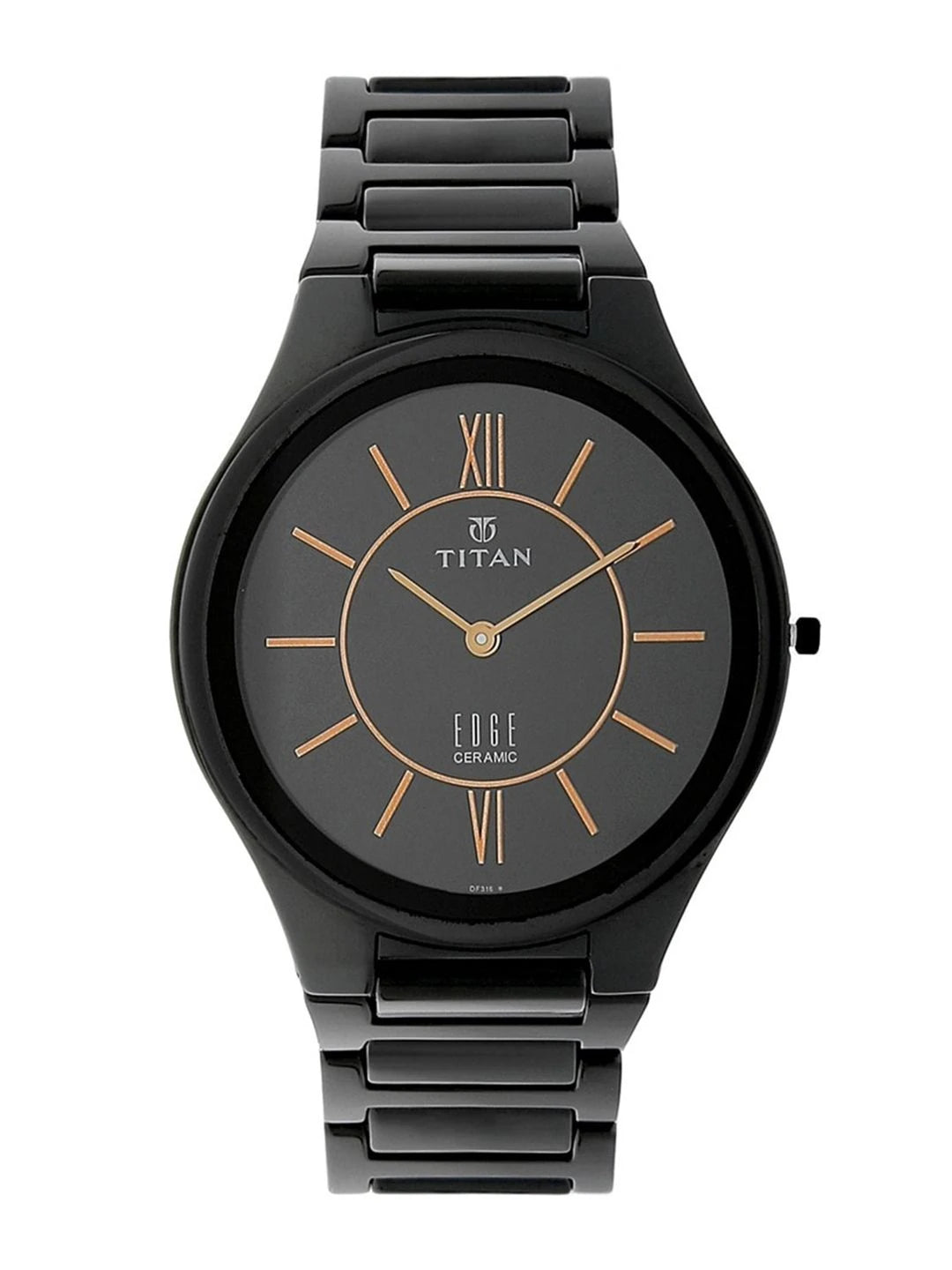 Titan Edge Ceramic Quartz Analog With Black Dial Watch - NT1696NC01