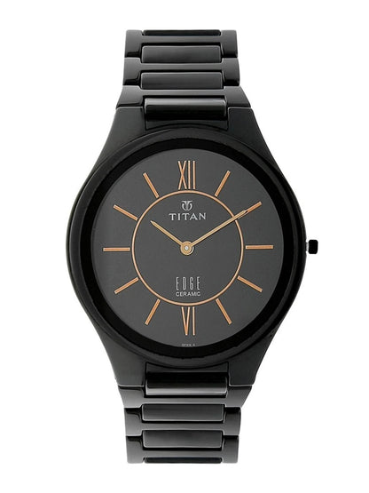 Titan Edge Ceramic Quartz Analog With Black Dial Watch - NT1696NC01