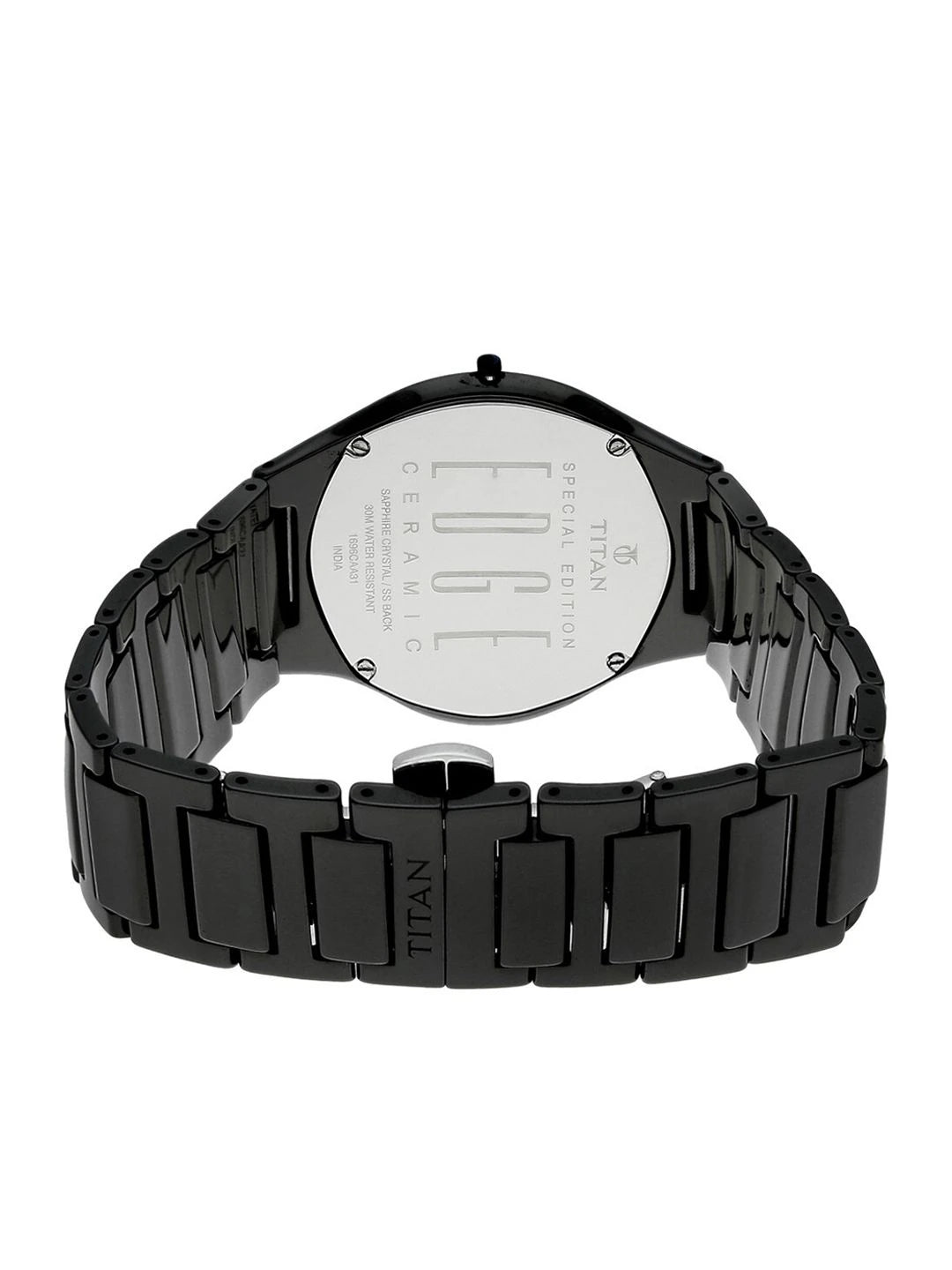 Titan Edge Ceramic Quartz Analog With Black Dial Watch - NT1696NC01