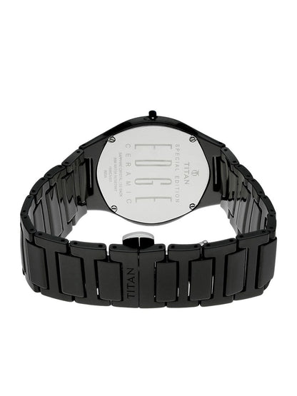 Titan Edge Ceramic Quartz Analog With Black Dial Watch - NT1696NC01
