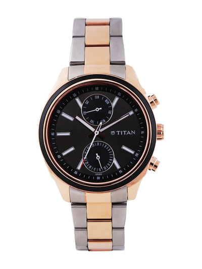 Titan Workwear Metropolitan Luxe Multifunction Analog Black Dial Watch - NT1733KM03