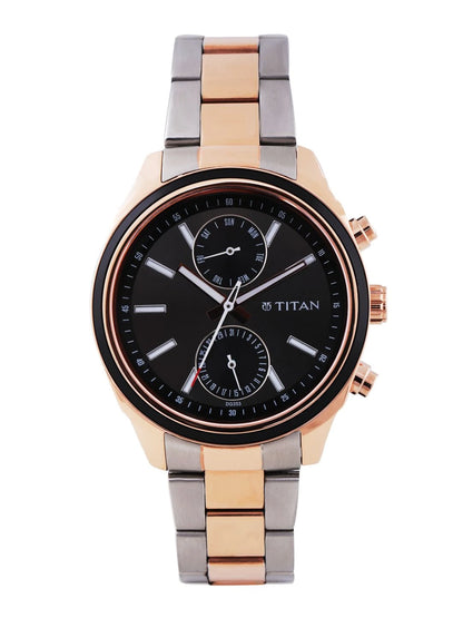 Titan Workwear Metropolitan Luxe Multifunction Analog Blk Dial Watch - NT1733KM03