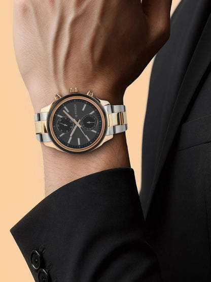 Titan Workwear Metropolitan Luxe Multifunction Analog Blk Dial Watch - NT1733KM03