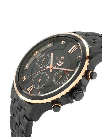 Titan Grandmaster Multifunction Analog With Anthracite Dial Watch - NT1787KM02