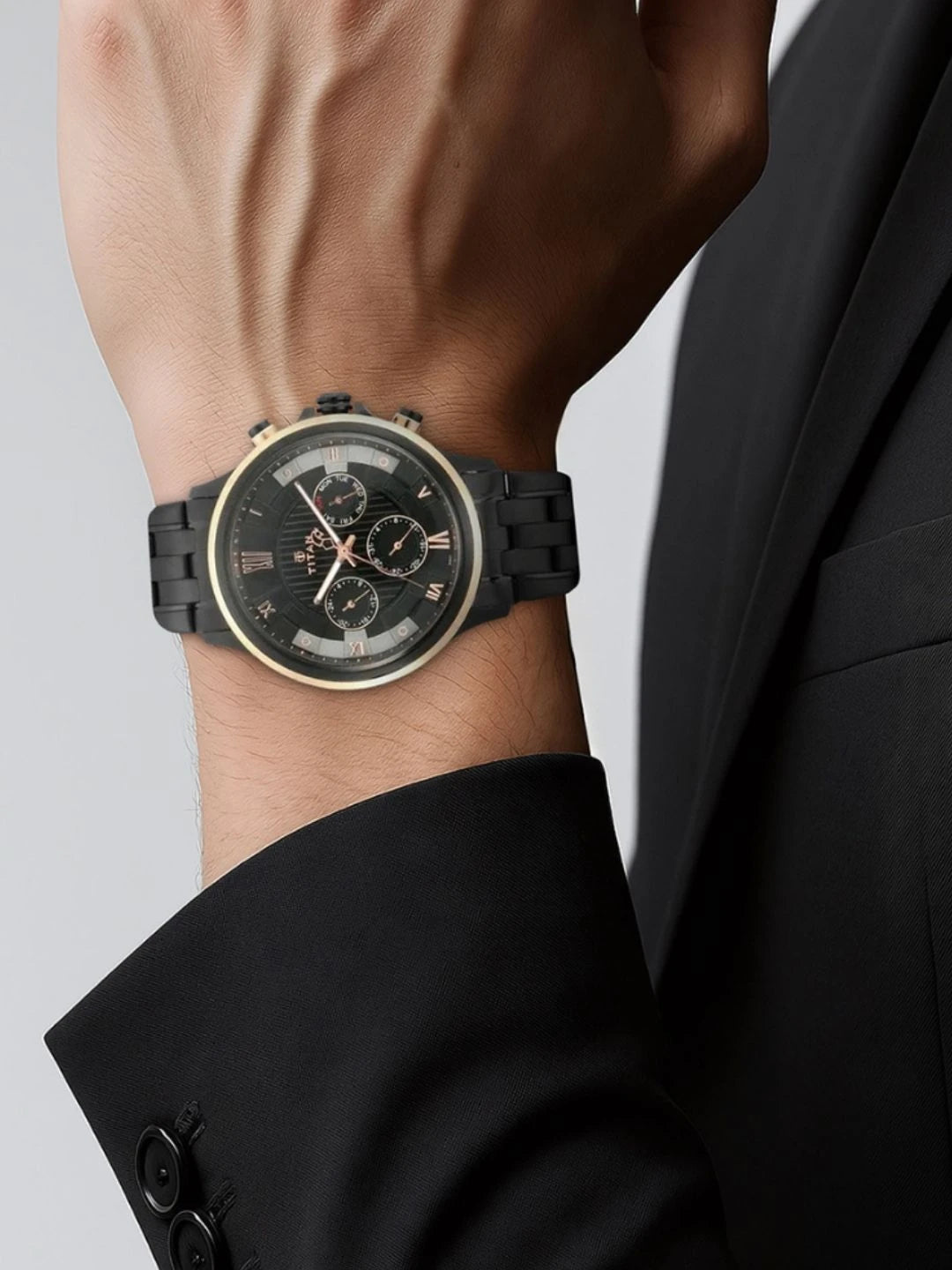 Titan Grandmaster Multifunction Analog With Anthracite Dial Watch - NT1787KM02