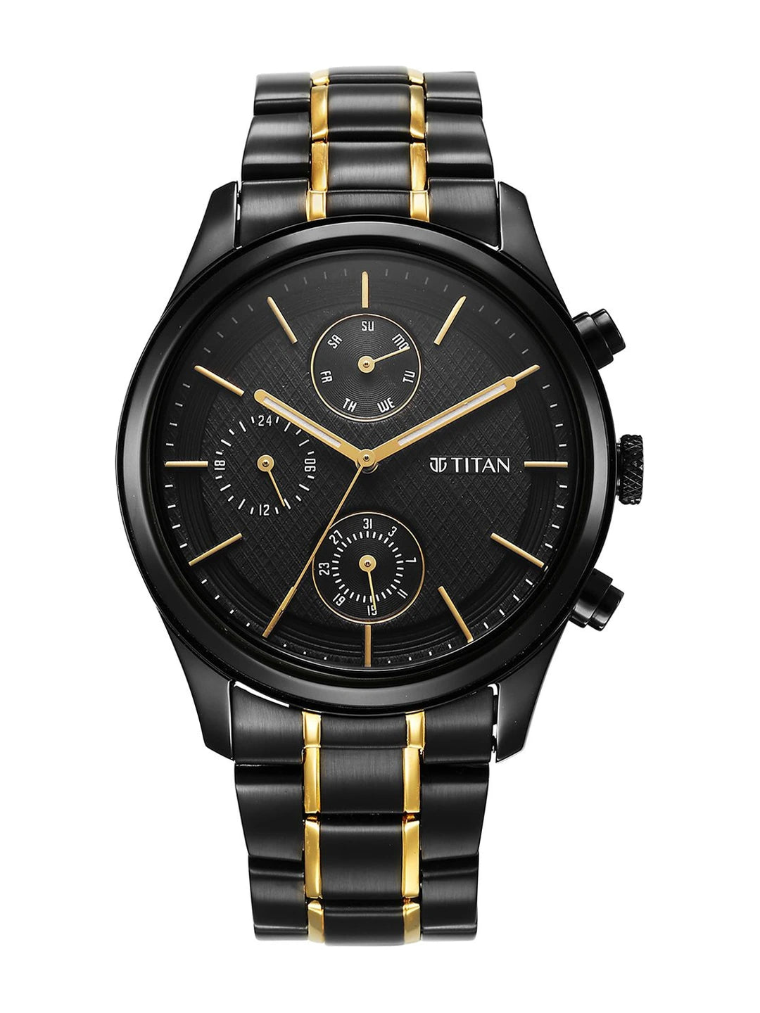 Titan Multifunction Analog With Black Dial Watch - NT1805KM06