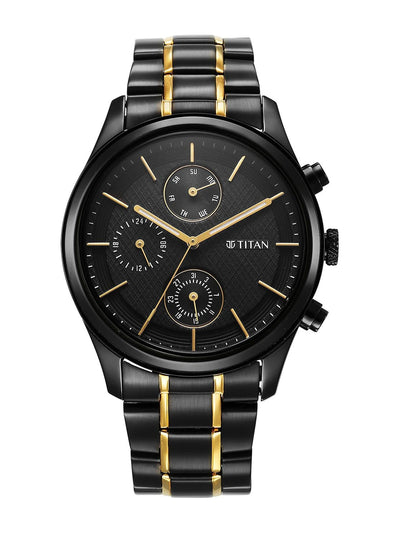 Titan Multifunction Analog With Black Dial Watch - NT1805KM06